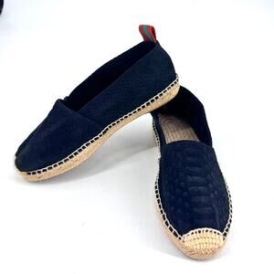 Penelope Chilvers Shoe Espadrille Reptile Embossed 37 7 Black Suede